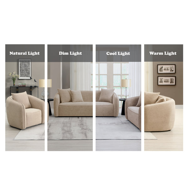 ACME Keith Beige Chenille Sofa with 3 Pillows Model LV03610