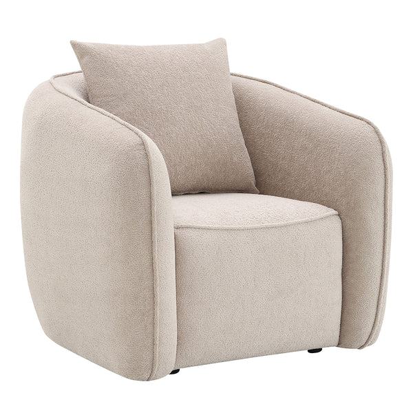 ACME Keith Beige Chenille Chair with Pillow Model LV03612