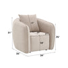 ACME Keith Beige Chenille Chair with Pillow Model LV03612