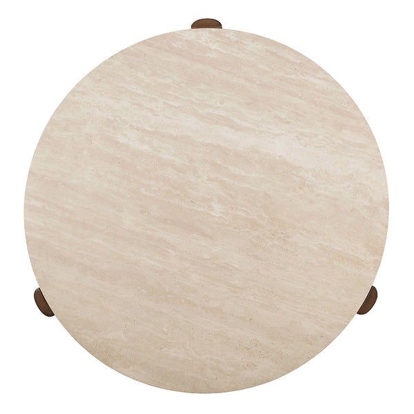 ACME Leonardo Travertine Top & Dark Oak Coffee Table Model LV03665