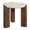 ACME Leonardo Travertine Top & Dark Oak End Table Model LV03666