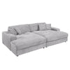 ACME Hilde Lighr Gray Cordoury Sectional Sofa with 4 Pillows Model LV03680