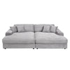 ACME Hilde Lighr Gray Cordoury Sectional Sofa with 4 Pillows Model LV03680