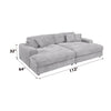 ACME Hilde Lighr Gray Cordoury Sectional Sofa with 4 Pillows Model LV03680