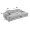 ACME Hilde Lighr Gray Cordoury Sectional Sofa with 4 Pillows Model LV03680