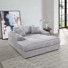 ACME Hilde Lighr Gray Cordoury Chaise with 2 Pillows Model LV03681