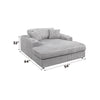 ACME Hilde Lighr Gray Cordoury Chaise with 2 Pillows Model LV03681