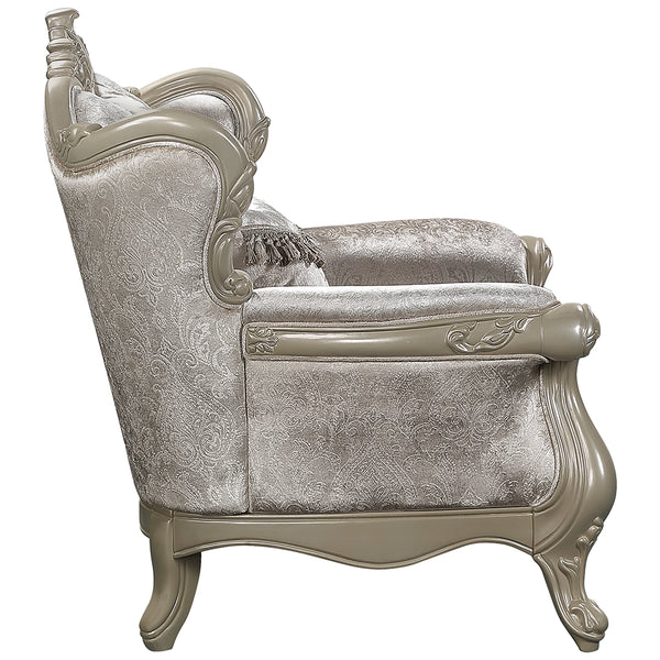 ACME Libertee Beige Fabric & Champagne Chair with Pillow Model LV03822