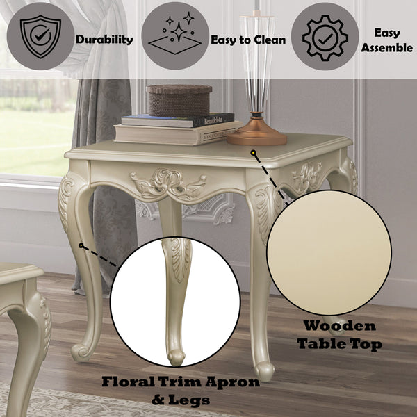 ACME Libertee Champagne End Table Model LV03826