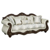ACME Pierce Beige Fabric & Cherry Sofa with 5 Pillows Model LV03830