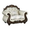 ACME Pierce Beige Fabric & Cherry Chair with Pillow Model LV03832