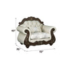ACME Pierce Beige Fabric & Cherry Chair with Pillow Model LV03832
