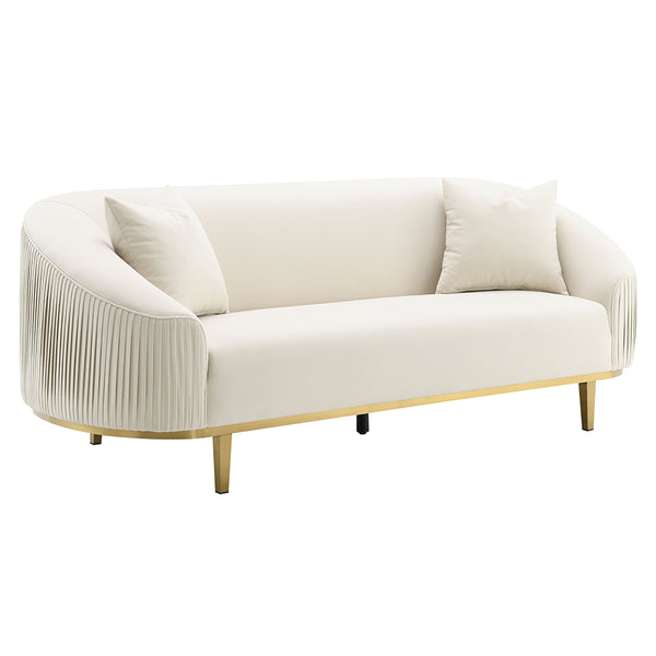 ACME Martina Ivory Velvet Sofa with 2 Pillows Model LV03850