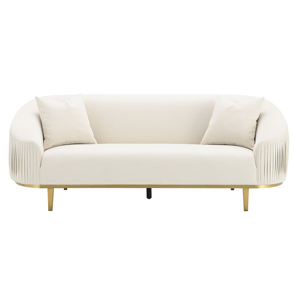 ACME Martina Ivory Velvet Sofa with 2 Pillows Model LV03850