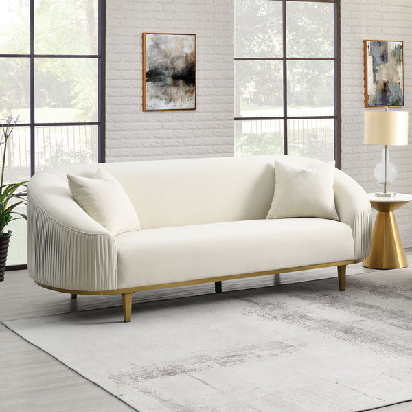 ACME Martina Ivory Velvet Sofa with 2 Pillows Model LV03850
