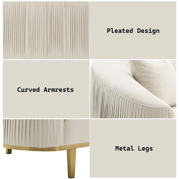 ACME Martina Ivory Velvet Sofa with 2 Pillows Model LV03850