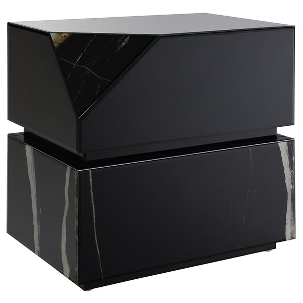 ACME Drisana Black Mirrored End Table Model LV03866