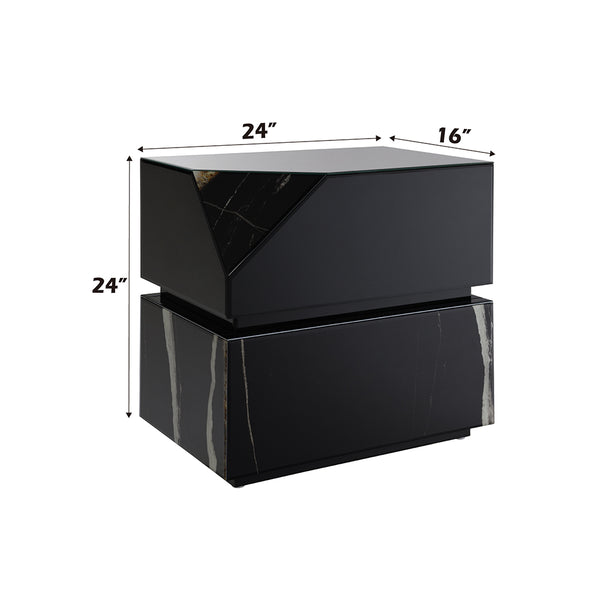 ACME Drisana Black Mirrored End Table Model LV03866