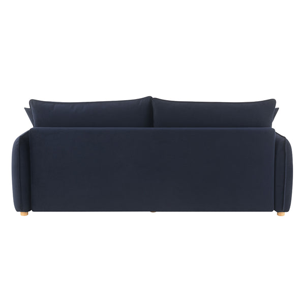 ACME Irina Blue Velvet Sofa with Sleeper & 3 Pillows Model LV03890