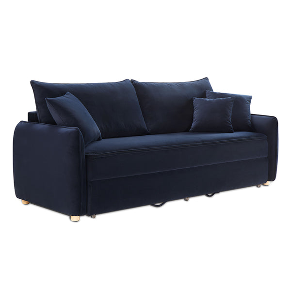 ACME Irina Blue Velvet Sofa with Sleeper & 3 Pillows Model LV03890