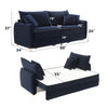 ACME Irina Blue Velvet Sofa with Sleeper & 3 Pillows Model LV03890