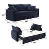 ACME Irina Blue Velvet Sofa with Sleeper & 3 Pillows Model LV03890