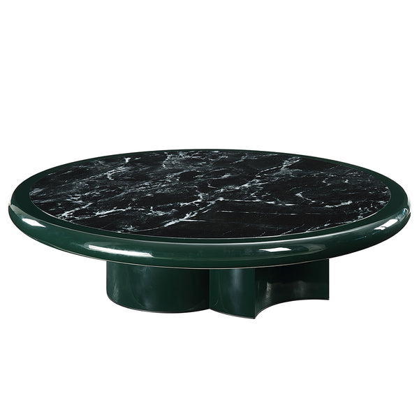 ACME Ronald Marble Pattern Top Dark Green & Brown High Gloss Coffee Table Model LV03895