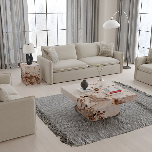 ACME Fultan Engineered Stone End Table Model LV03936