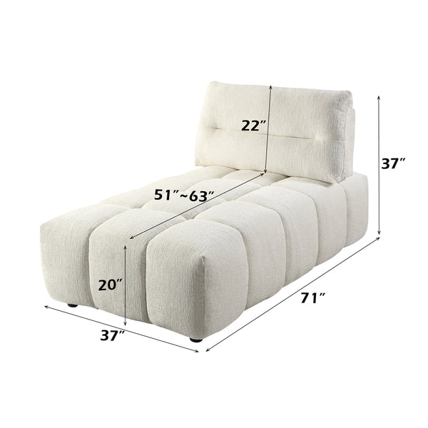 ACME Loanna Beige Linen Modular Chaise Model LV04041