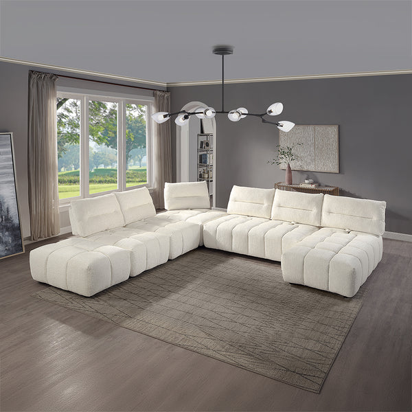 ACME Loanna Beige Linen Modular Loveseat Model LV04042