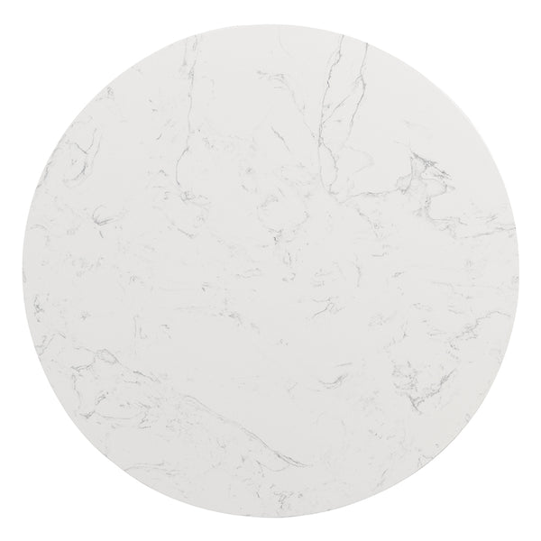 ACME Jaramillo White Natural Marble Top & Black End Table Model LV04046