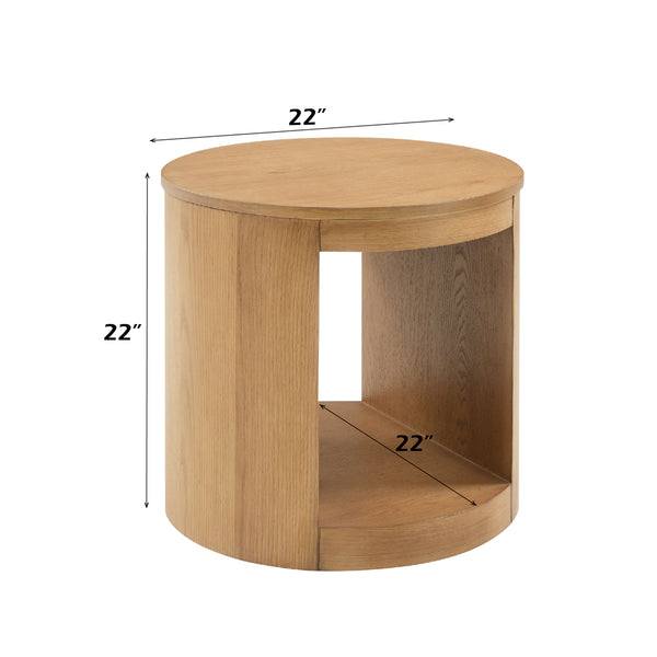 ACME Zoey Oak End Table Model LV04216