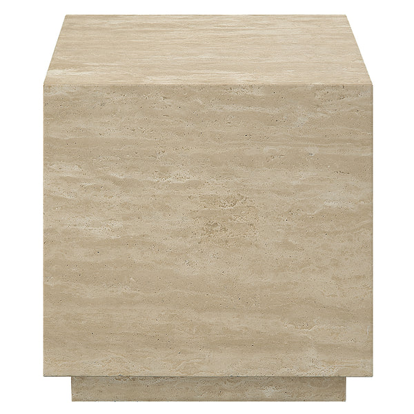 ACME Deon Beige Natural Marble End Table with Natural Marble Top Model LV04246