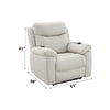 ACME Chriki Beige Polished Microfiber Power Recliner with Lift & Heating & Massage Model LV04271