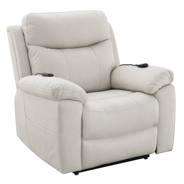 ACME Chriki Beige Polished Microfiber Power Recliner with Lift & Heating & Massage Model LV04271