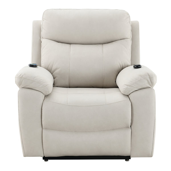 ACME Chriki Beige Polished Microfiber Power Recliner with Lift & Heating & Massage Model LV04271