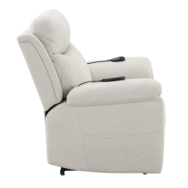 ACME Chriki Beige Polished Microfiber Power Recliner with Lift & Heating & Massage Model LV04271