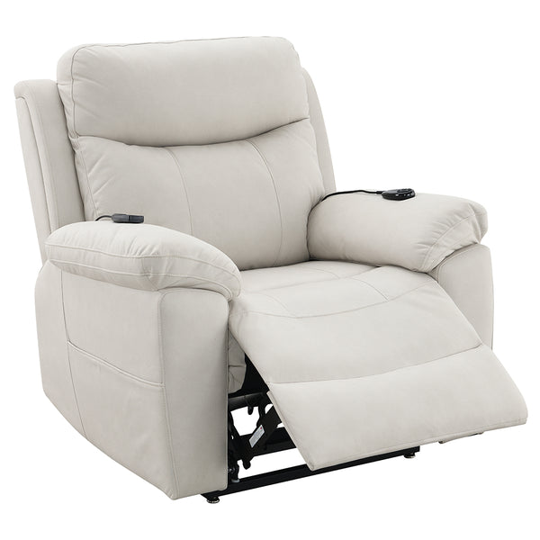ACME Chriki Beige Polished Microfiber Power Recliner with Lift & Heating & Massage Model LV04271