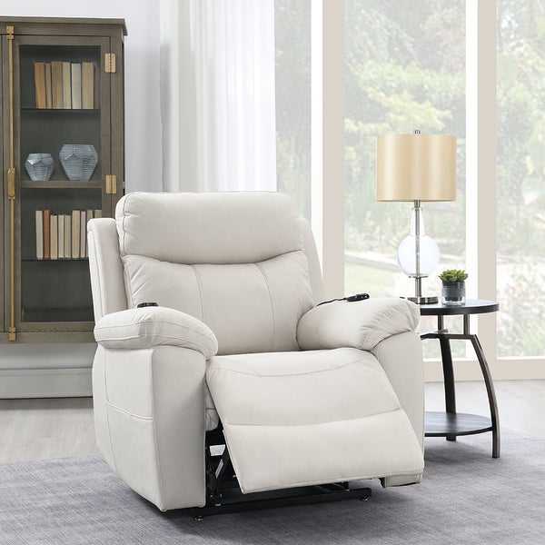 ACME Chriki Beige Polished Microfiber Power Recliner with Lift & Heating & Massage Model LV04271