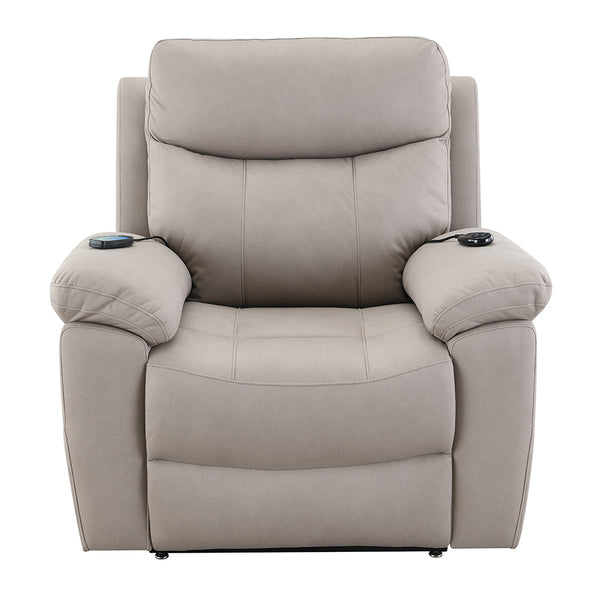 ACME Chriki Light Gray Polished Microfiber Power Recliner with Lift & Heating & Massage Model LV04272