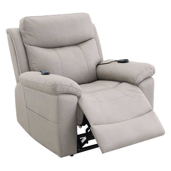 ACME Chriki Light Gray Polished Microfiber Power Recliner with Lift & Heating & Massage Model LV04272