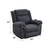 ACME Domana Dark Blue Polished Microfiber Power Recliner with Lift & Heating & Massage Model LV04274