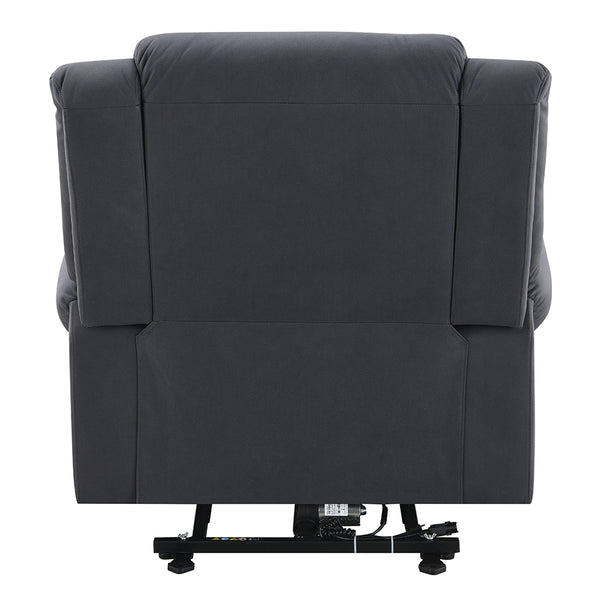 ACME Domana Dark Blue Polished Microfiber Power Recliner with Lift & Heating & Massage Model LV04274