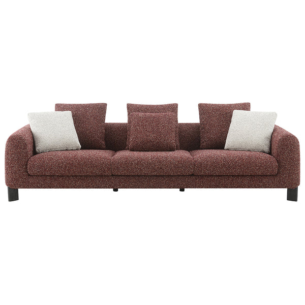 ACME Mardi Maroon Tweed Sofa with 6 Pillows Model LV04290