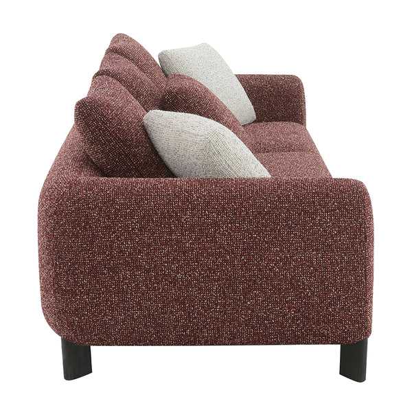 ACME Mardi Maroon Tweed Sofa with 6 Pillows Model LV04290