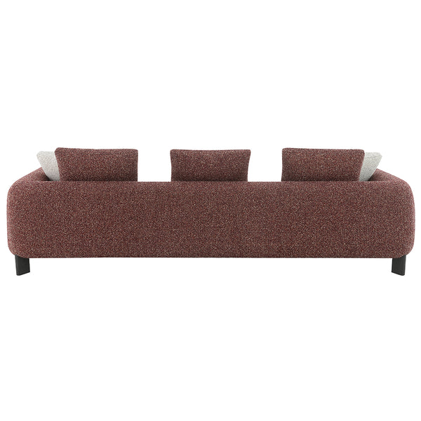 ACME Mardi Maroon Tweed Sofa with 6 Pillows Model LV04290