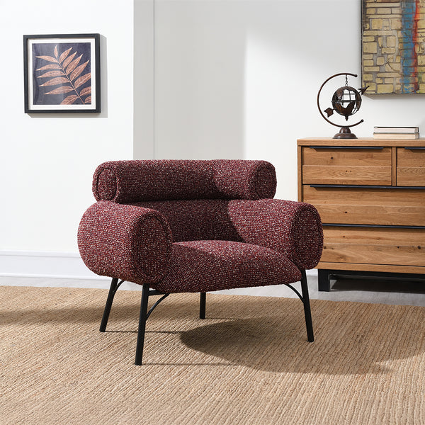 ACME Mardi Maroon Tweed Chair Model LV04292