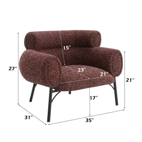 ACME Mardi Maroon Tweed Chair Model LV04292