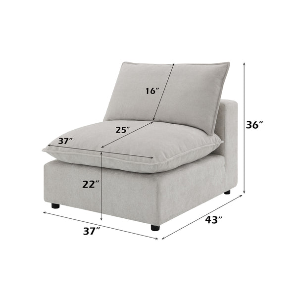 ACME Marisa Beige Boucle Modular Armless Chair Model LV04413