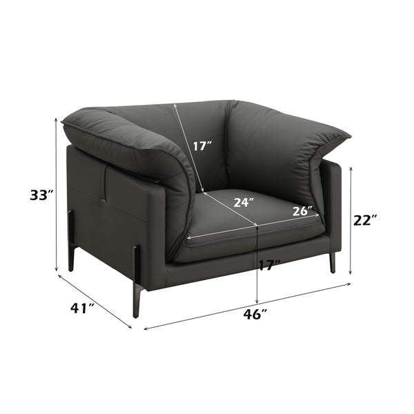 ACME Tadi Black Top Grain Leather Chair Model LV04512